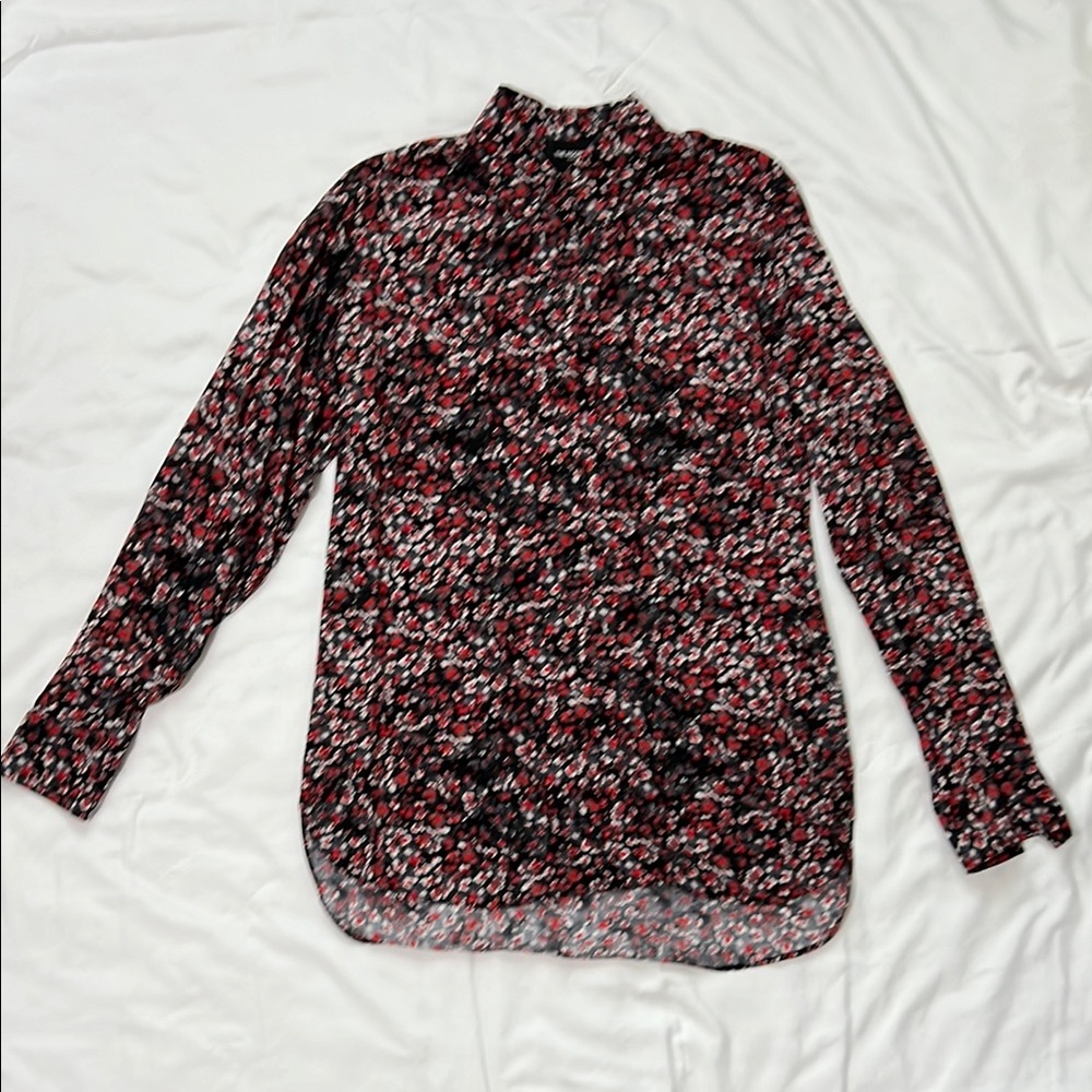 Floral Black and Red Women's Top